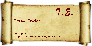 Trum Endre névjegykártya